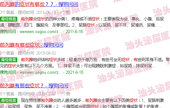 汕头前列腺发病症状有哪些